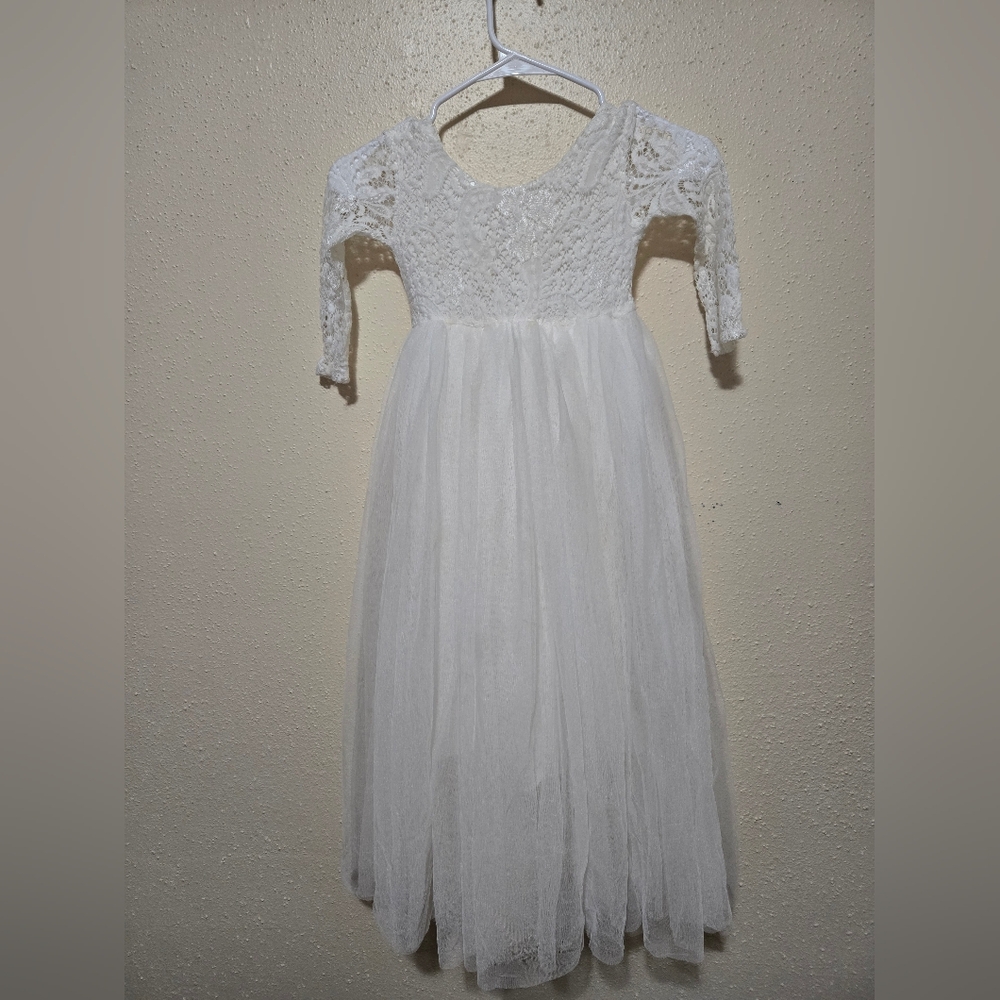 Full-Length Straight Tulle Tutu Lace Back dress